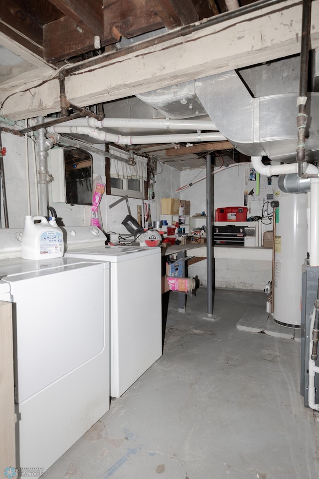 1205 11th St S, Fargo, ND 58103 - unfinished below grade area with washer and dryer and water heater