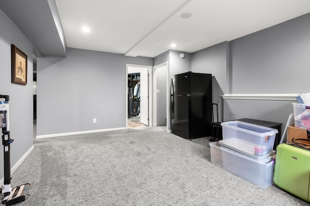 2900 16th Ave S, Moorhead, MN 56560 - basement with freestanding refrigerator and carpet