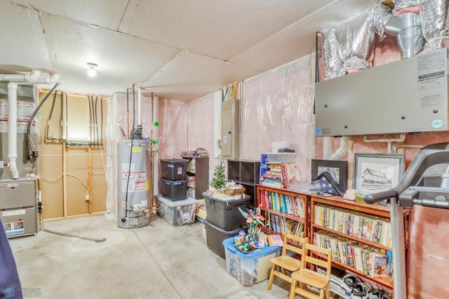 6728 Ashwood Loop, Fargo, ND 58104 - unfinished below grade area with water heater, electric panel, and heating unit