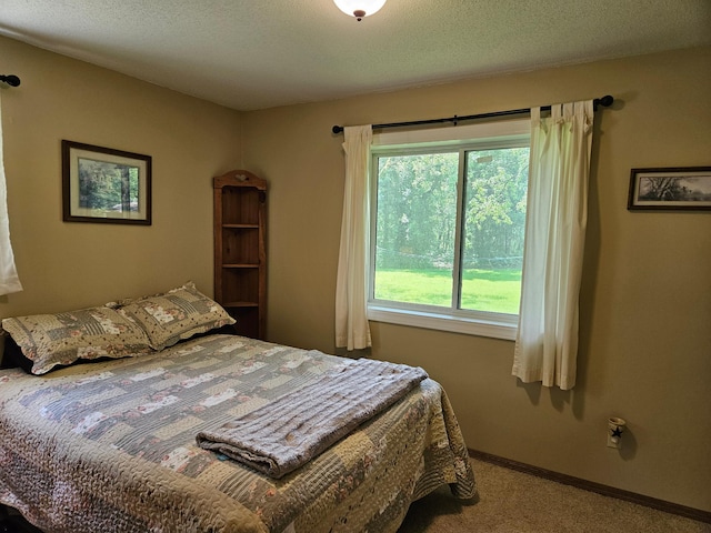 611 3rd St SW, Richville, MN 56576 - carpeted bedroom with a textured ceiling and baseboards