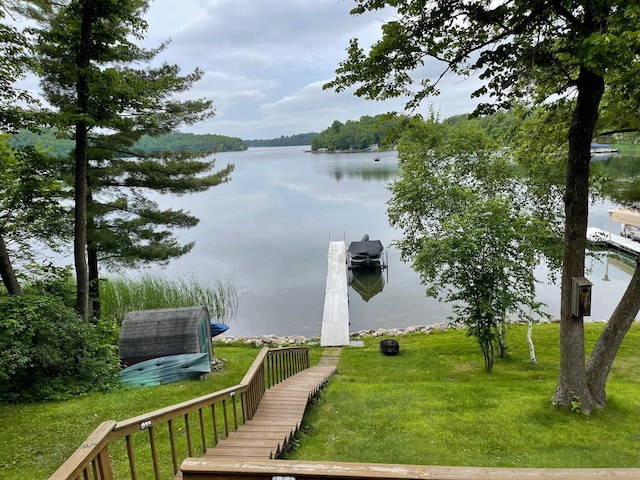 30883 Fish Trap Lake Dr, Cushing, MN 56443 - water view with a dock
