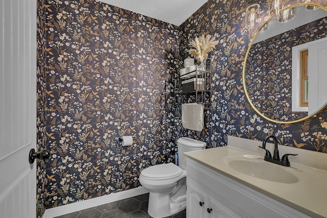 3773 County Road 74, Saint Cloud, MN 56301 - bathroom with tile patterned flooring, vanity, and a textured ceiling