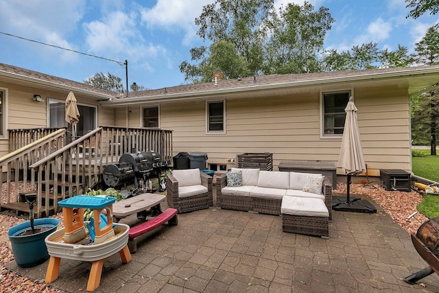 3773 County Road 74, Saint Cloud, MN 56301 - view of patio / terrace featuring outdoor lounge area and a wooden deck