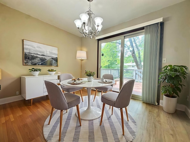 2360 3rd St NW, New Brighton, MN 55112 - dining room featuring light wood-style flooring and a chandelier