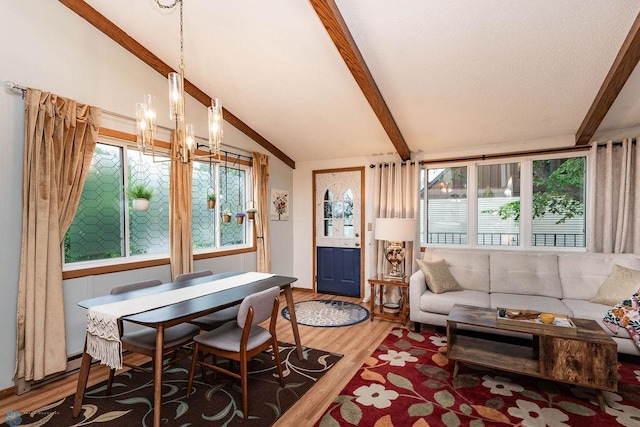 722 Elm St N Unit A8, Fargo, ND 58102 - living area with a chandelier, wood finished floors, and plenty of natural light