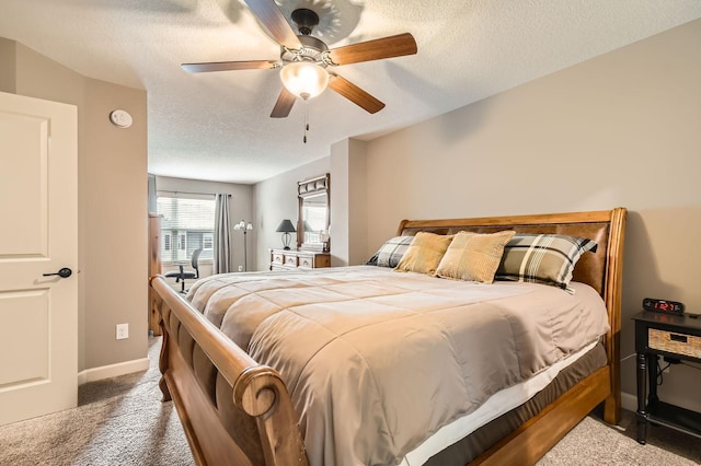 9902 5th Street Ln N, Lake Elmo, MN 55042 - bedroom with carpet, a textured ceiling, and ceiling fan