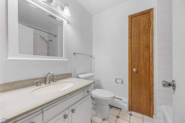 2319 10th St S, Fargo, ND 58103 - bathroom featuring a baseboard radiator, vanity, and shower / bathtub combination