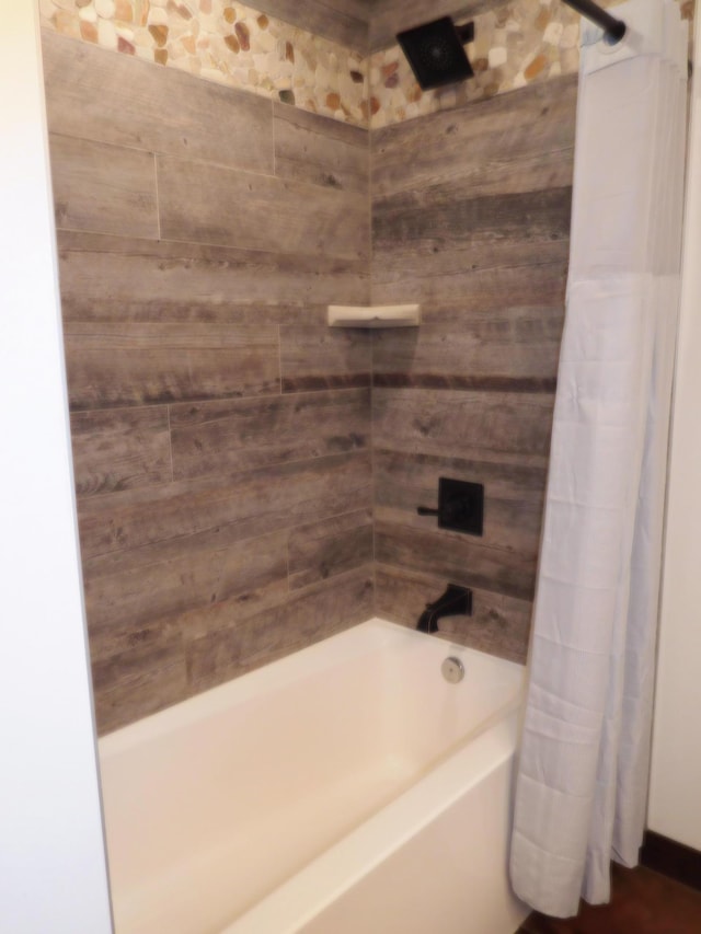 14650 Hilltop Rd, Ashby, MN 56309 - bathroom with shower / tub combo with curtain