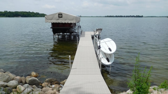 14650 Hilltop Rd, Ashby, MN 56309 - dock area featuring boat lift and a water view