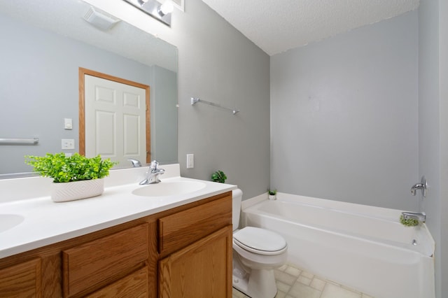 114006 Hundertmark Rd, Chaska, MN 55318 - full bathroom with a garden tub, double vanity, and a textured ceiling