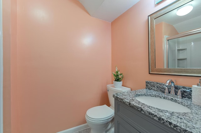114006 Hundertmark Rd, Chaska, MN 55318 - bathroom with vaulted ceiling, vanity, and an enclosed shower