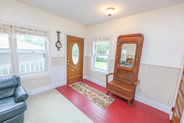1122 Fillmore St, Alexandria, MN 56308 - foyer entrance with a wainscoted wall, healthy amount of natural light, and wood finished floors