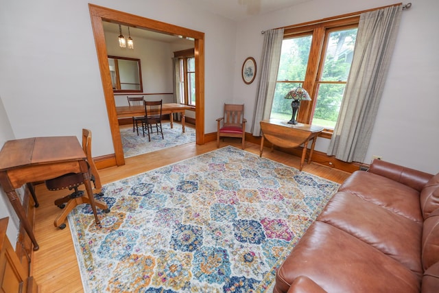 1122 Fillmore St, Alexandria, MN 56308 - sitting room featuring wood finished floors and baseboards