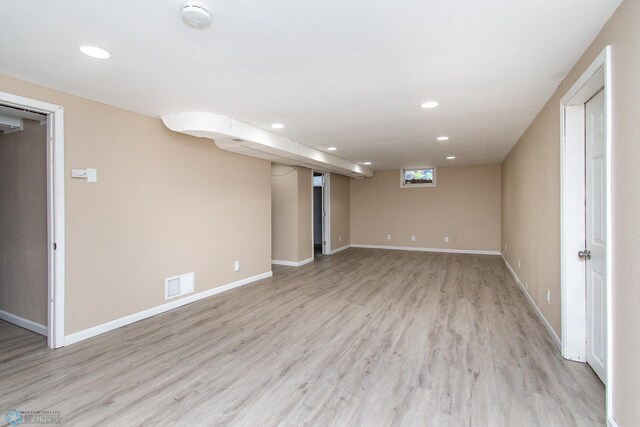 634 11th St N, Moorhead, MN 56560 - finished below grade area with recessed lighting and light wood-type flooring