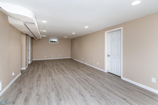 634 11th St N, Moorhead, MN 56560 - below grade area with recessed lighting and wood finished floors