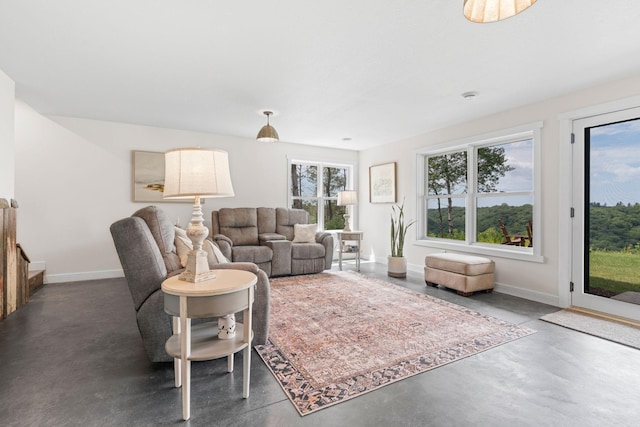 26887 709th St, Lake City, MN 55041 - living area featuring concrete floors and baseboards
