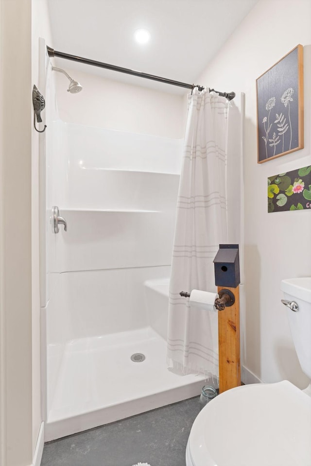 26887 709th St, Lake City, MN 55041 - full bathroom with a shower with shower curtain and finished concrete flooring