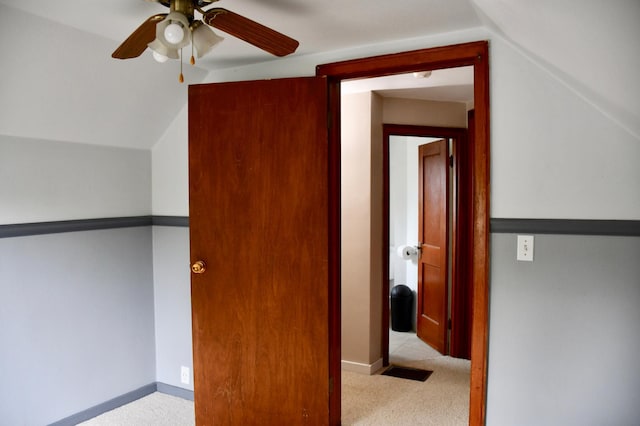 524 Horace Ave N, Thief River Falls, MN 56701 - additional living space featuring carpet, vaulted ceiling, and a ceiling fan