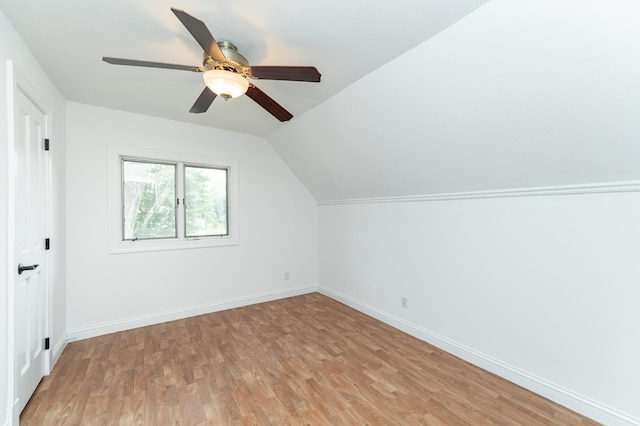 525 Warren Ave, Spring Valley, MN 55975 - bonus room with light wood-style floors, vaulted ceiling, and a ceiling fan