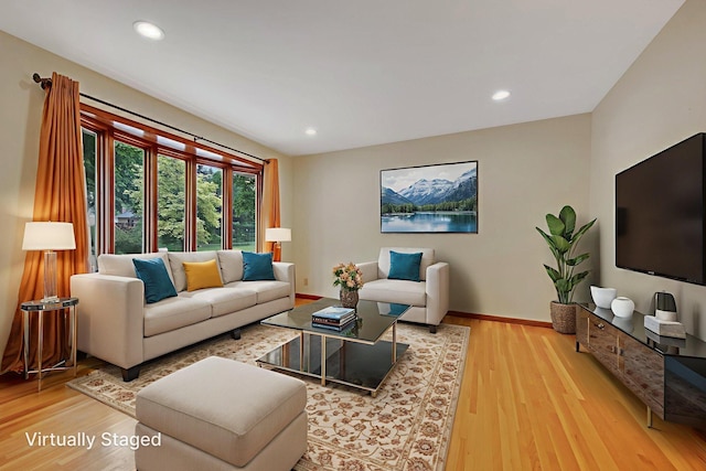 14136 Germane Ave, Apple Valley, MN 55124 - living area featuring light wood-style floors and recessed lighting