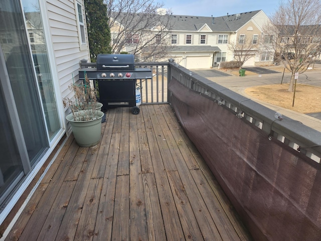 11330 Davenport Cir NE Unit F, Blaine, MN 55449 - deck featuring area for grilling and a residential view
