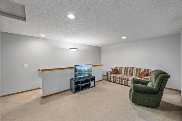 11122 Aberdeen St NE Unit C, Blaine, MN 55449 - carpeted living area with recessed lighting and a textured ceiling