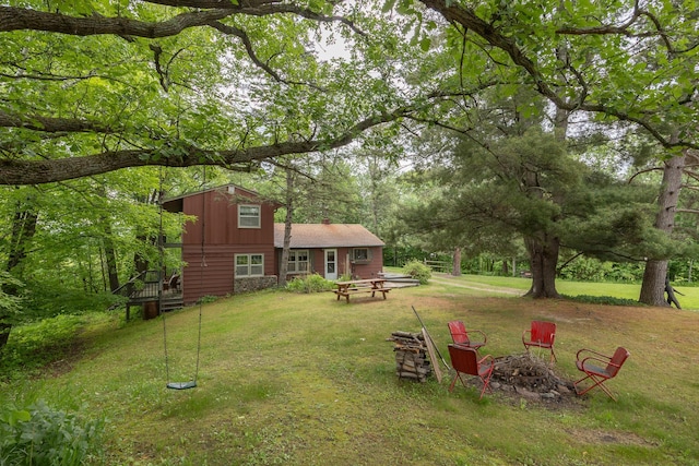 2170 County 5 NW, Hackensack, MN 56452 - view of grassy yard with a fire pit