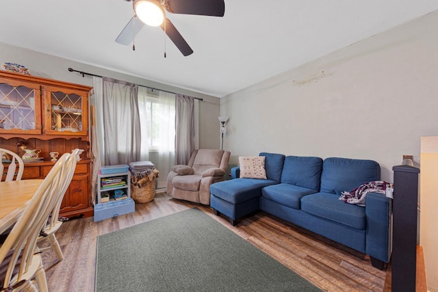 1030 Barron Rd, Faribault, MN 55021 - living area with wood finished floors and ceiling fan