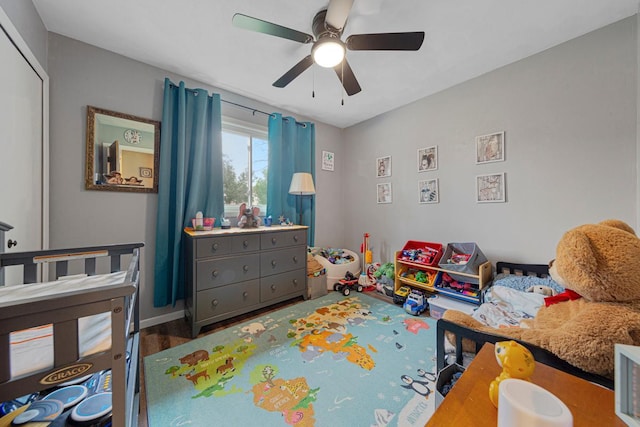 1030 Barron Rd, Faribault, MN 55021 - bedroom featuring wood finished floors and ceiling fan