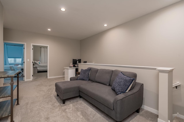 422 Ford St E, Northfield, MN 55057 - living room featuring light colored carpet and recessed lighting