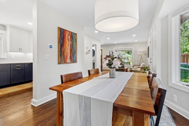 4810 42nd St, Saint Louis Park, MN 55416 - dining space featuring dark wood-style flooring and recessed lighting
