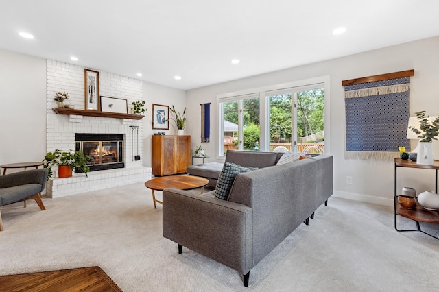 4810 42nd St, Saint Louis Park, MN 55416 - carpeted living room featuring a fireplace and recessed lighting