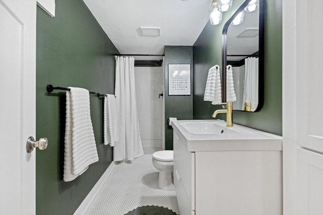4810 42nd St, Saint Louis Park, MN 55416 - bathroom with vanity, tile patterned flooring, and curtained shower