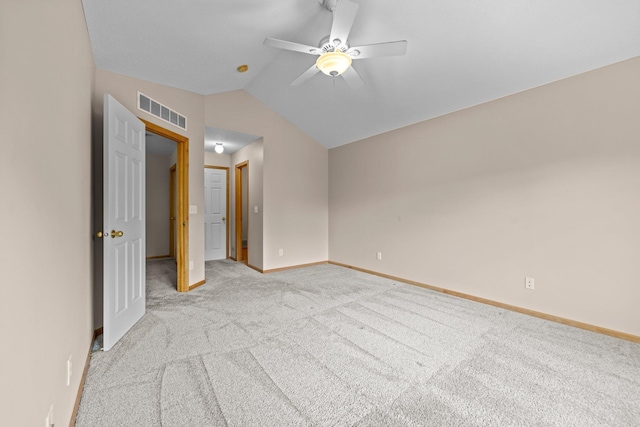 20354 Kensfield Trl Unit 1403, Lakeville, MN 55044 - unfurnished bedroom with light colored carpet, vaulted ceiling, and a ceiling fan