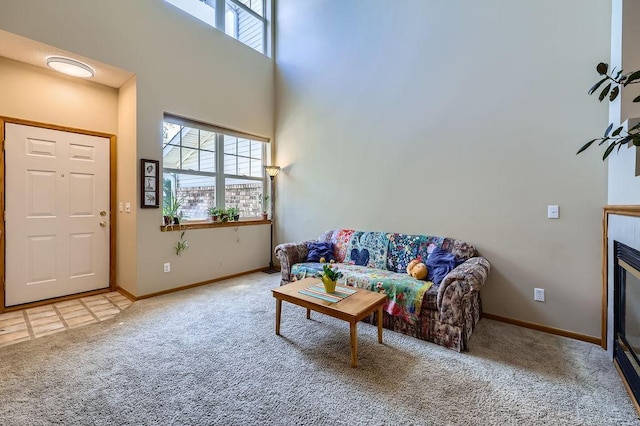 11182 204th St W Unit 908, Lakeville, MN 55044 - living area featuring carpet floors and a towering ceiling