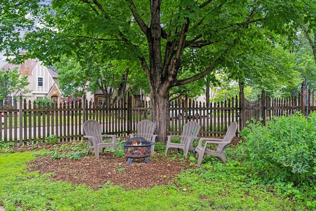 300 Diamond Lake Rd, Minneapolis, MN 55419 - view of yard featuring an outdoor fire pit