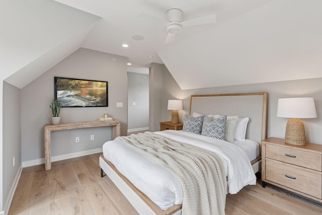 2820 Saint Louis Ave, Minneapolis, MN 55416 - bedroom with vaulted ceiling, light wood-type flooring, and a ceiling fan