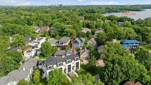 2820 Saint Louis Ave, Minneapolis, MN 55416 - aerial perspective of suburban area with a heavily wooded area and a large body of water