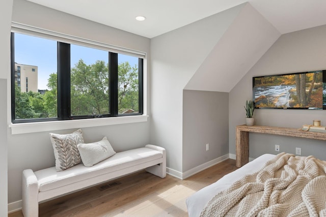 2820 Saint Louis Ave, Minneapolis, MN 55416 - bedroom with wood finished floors, recessed lighting, and lofted ceiling