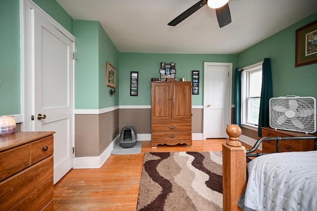 231 Mark St, Winona, MN 55987 - bedroom with light wood-type flooring and ceiling fan