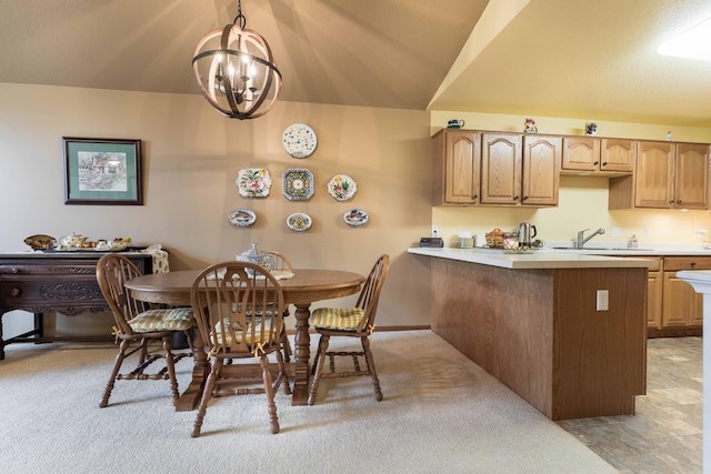 1715 Aspen Ln, Fergus Falls, MN 56537 - dining area featuring a chandelier and light carpet