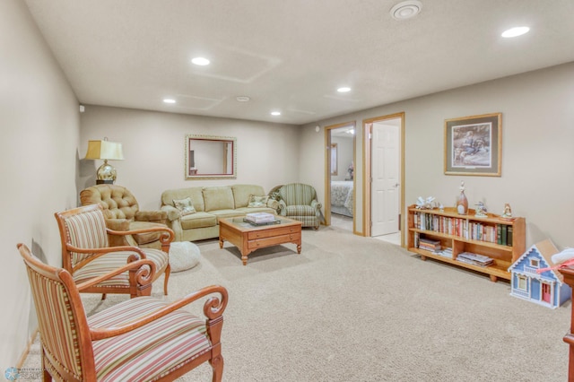 3327 23rd Ave S, Fargo, ND 58103 - living room featuring recessed lighting and carpet floors