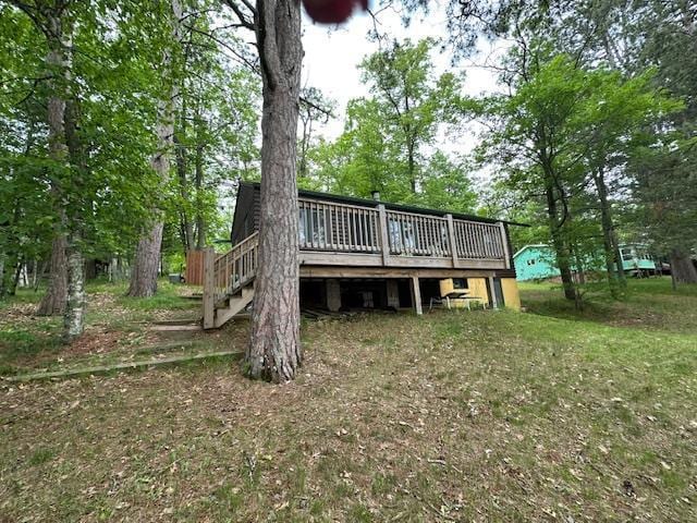20519 485th St, Mcgregor, MN 55760 - back of property with a deck