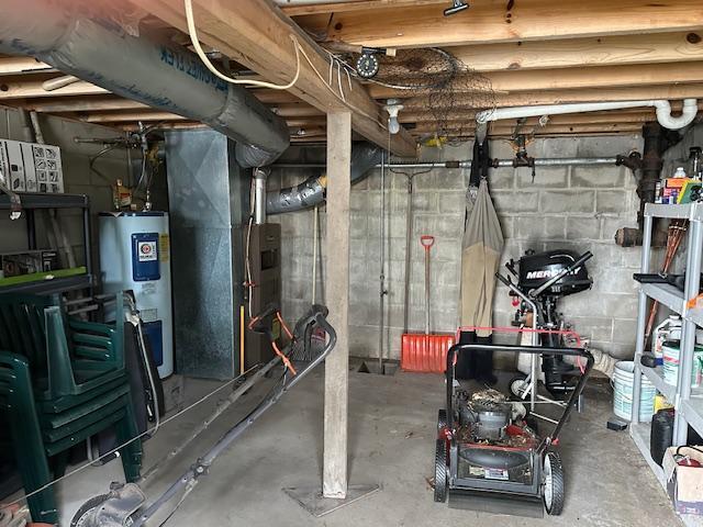 20519 485th St, Mcgregor, MN 55760 - unfinished basement with electric water heater and heating unit