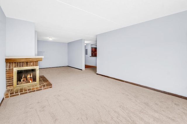 6670 Vernon Ave S Unit 311, Edina, MN 55436 - unfurnished living room featuring carpet flooring and a fireplace