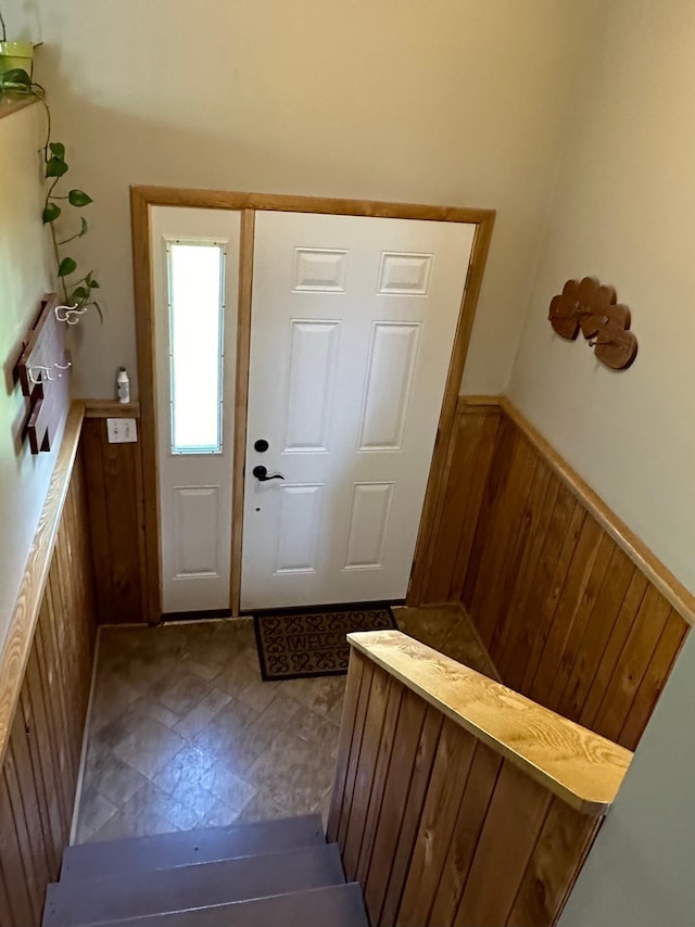 5735 County Road 1, Littlefork, MN 56653 - entrance foyer featuring a wainscoted wall and wooden walls
