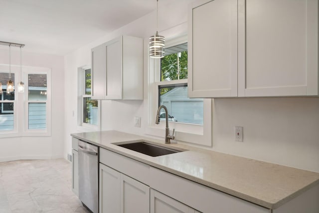 242 Butler Ave W, West Saint Paul, MN 55118 - kitchen with stainless steel dishwasher, healthy amount of natural light, and pendant lighting