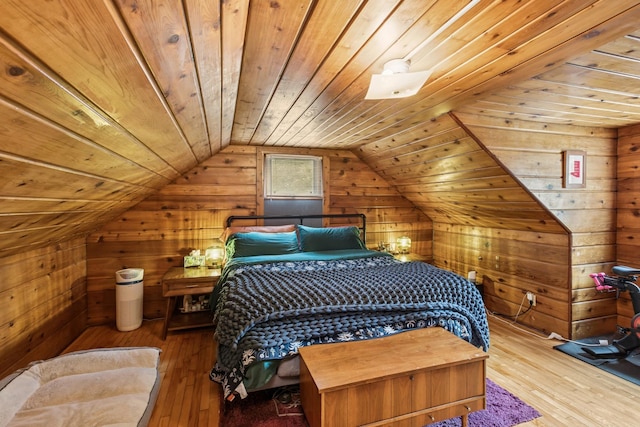 4837 Diane Dr, Minnetonka, MN 55343 - bedroom with wood walls, wooden ceiling, vaulted ceiling, and wood-type flooring