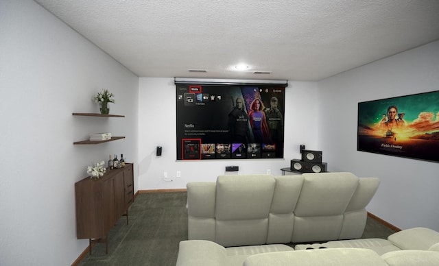 452 Spruce St, Shakopee, MN 55379 - carpeted cinema with baseboards and a textured ceiling