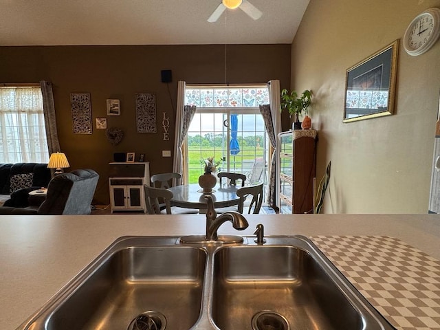 110 Glenshire Blvd S, Watkins, MN 55389 - kitchen with a ceiling fan and light countertops